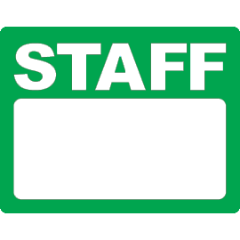 サテンシール（スタッフパスシール）STAFF横 / （緑色）グリーン