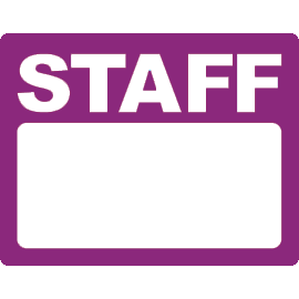 サテンシール（スタッフパスシール）STAFF横 / （紫色）パープル（10枚）