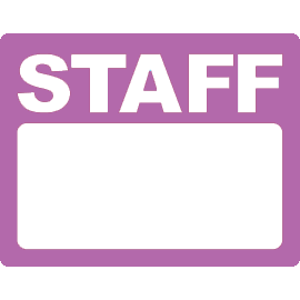 サテンシール（スタッフパスシール）STAFF横 / （紫色）バイオレット（10枚）